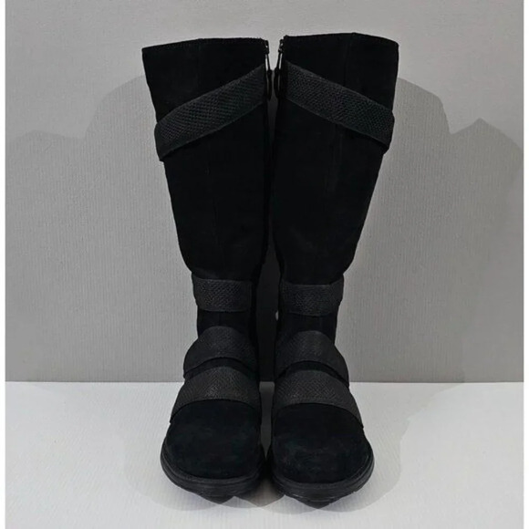 NEW Miz Mooz Noland Knee High Boot Womens EU 41 Black Suede Tall Riding Strappy - Picture 4 of 16